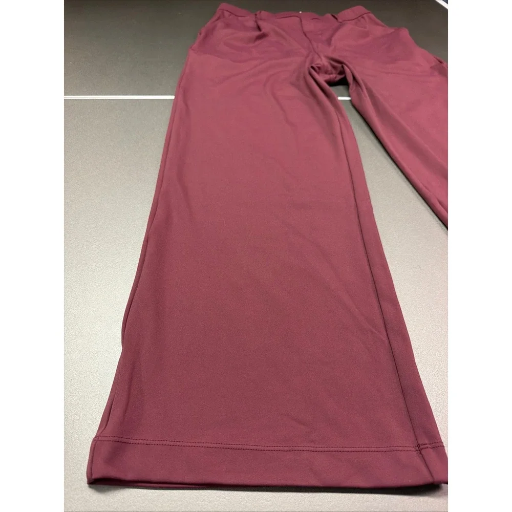 Halara Burgundy Wide Leg Pull On Pants Women's M Regular Stretch Casual - Picture 3 of 10